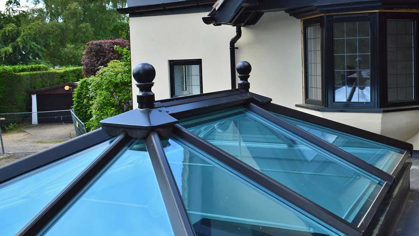 Aluminium lantern rooflight on flat roof extension, Gerrards Cross