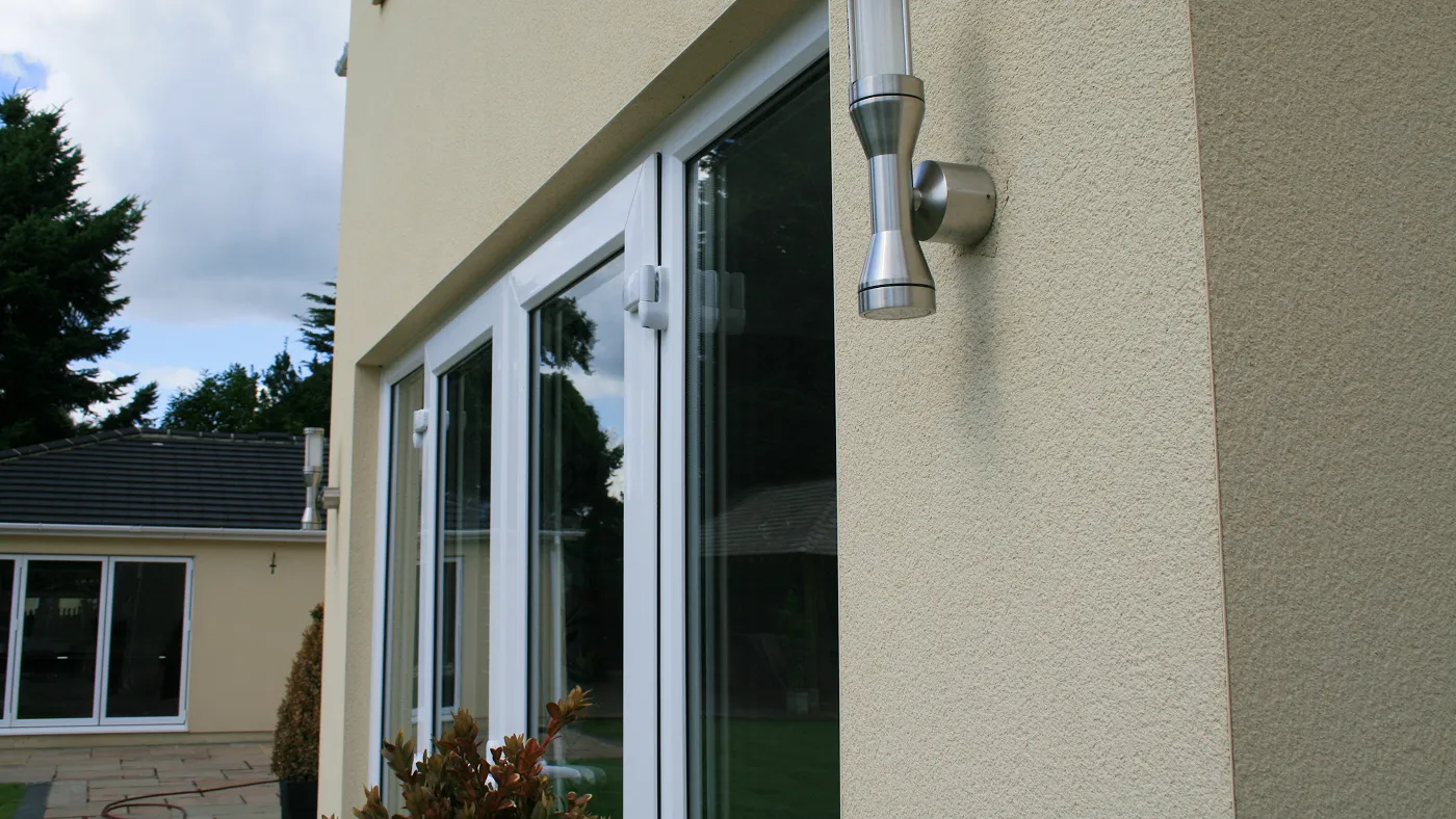 White uPVC French doors showing full garden access, Taplow