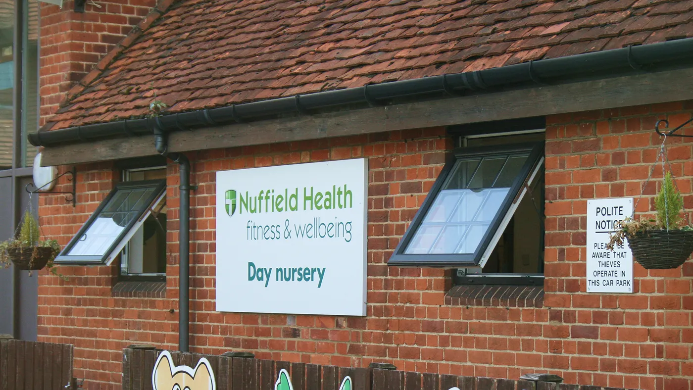 Coloured casement windows on a nursery and gym, Stoke Poges